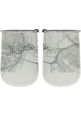 St Louis 18 oz Wordmark Map Stainless Steel Stemless