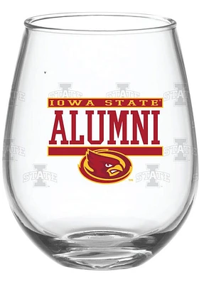 Iowa State Cyclones 15 oz Alumni Stemless Stemless Wine Glass - Red