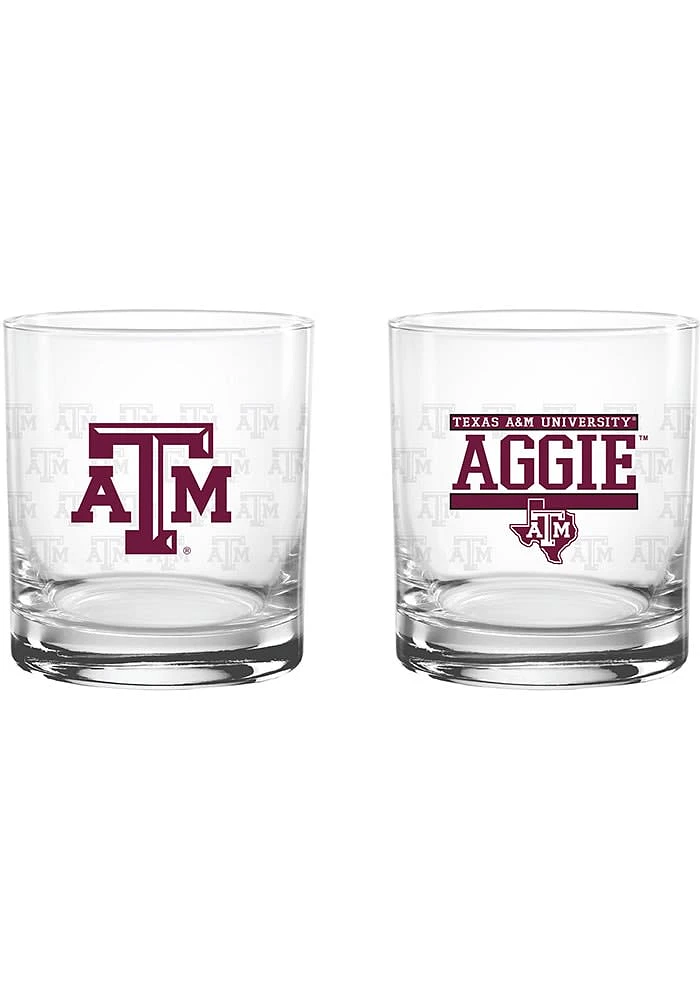 Texas A&M Aggies 14 oz Alumni Rock Rock Glass - Maroon