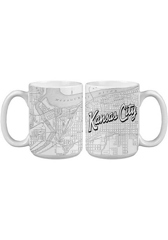 Kansas City 15 oz City Map Ceramic Mug - White