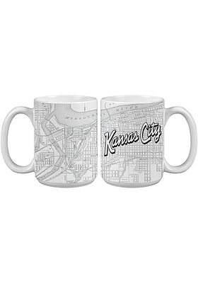 Kansas City 15 oz City Map Ceramic Mug - White