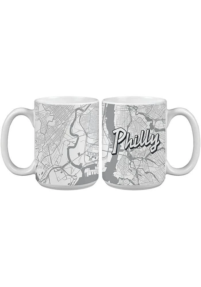 Philadelphia 15 oz City Map Ceramic Mug - White