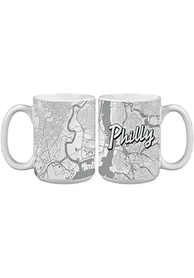 Philadelphia 15 oz City Map Ceramic Mug - White