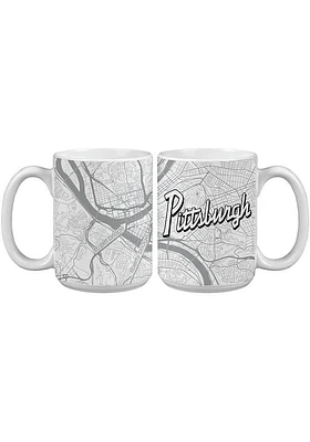 Pittsburgh 15 oz City Map Ceramic Mug - White
