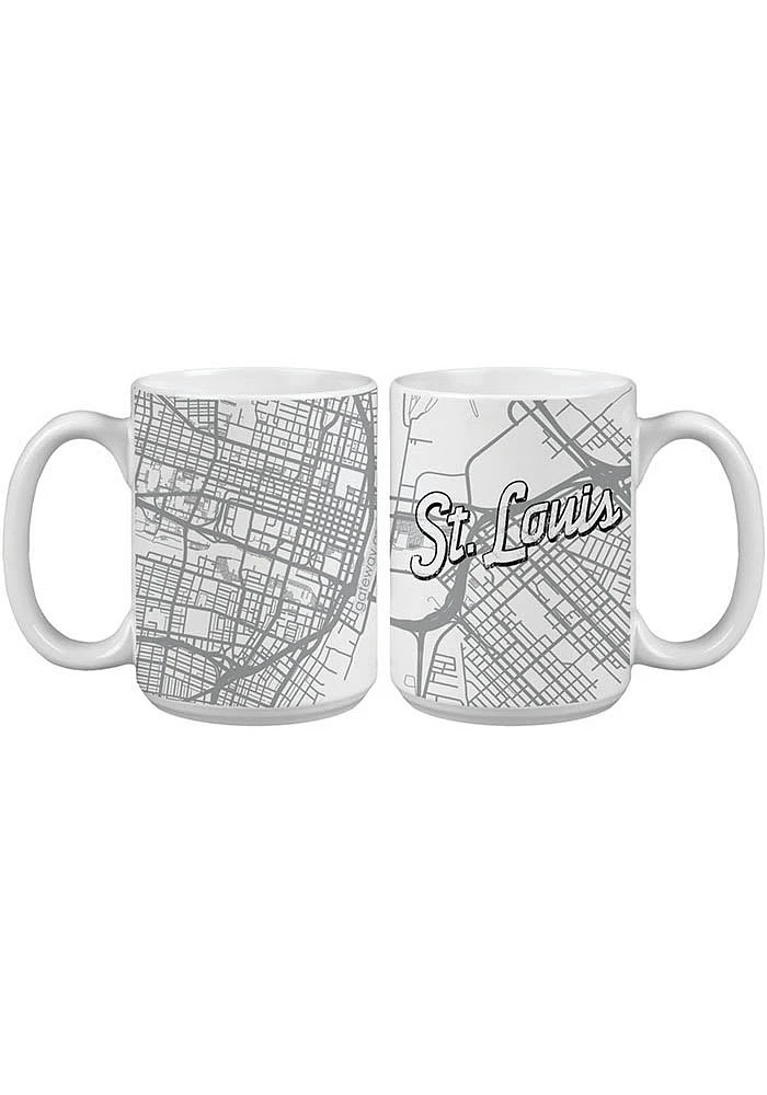 St Louis 15 oz City Map Ceramic Mug - White