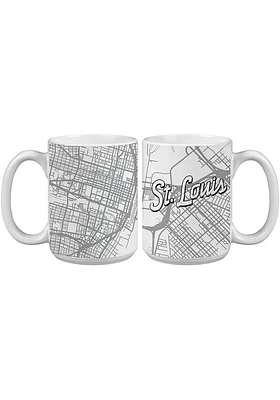 St Louis 15 oz City Map Ceramic Mug - White