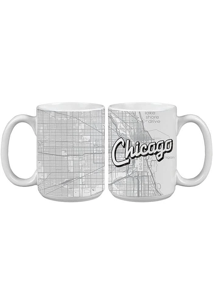 Chicago 15 oz City Map Ceramic Mug - White