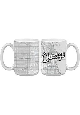 Chicago 15 oz City Map Ceramic Mug - White