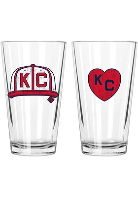 Kansas City Monarchs KC Heart Pint Glass - Red