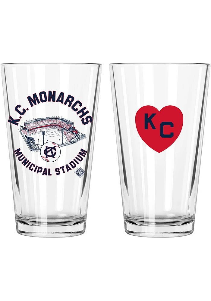 Kansas City Monarchs KC Monarchs Stadium Pint Glass - Navy Blue