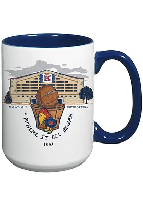 Kansas Jayhawks 15 OZ Java Ceramic Mug - White