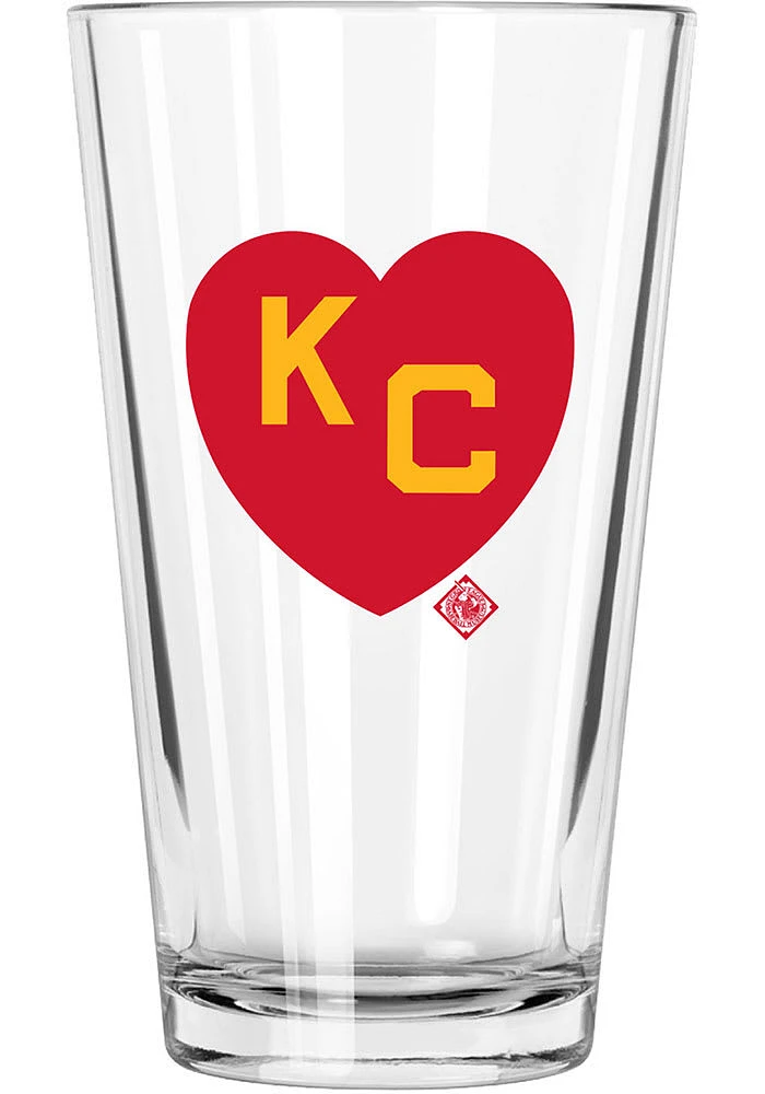 Kansas City Monarchs 16 oz. KC Heart Pint Glass