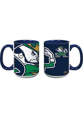 Notre Dame Fighting Irish 15 oz Logo Ceramic Mug - Navy Blue