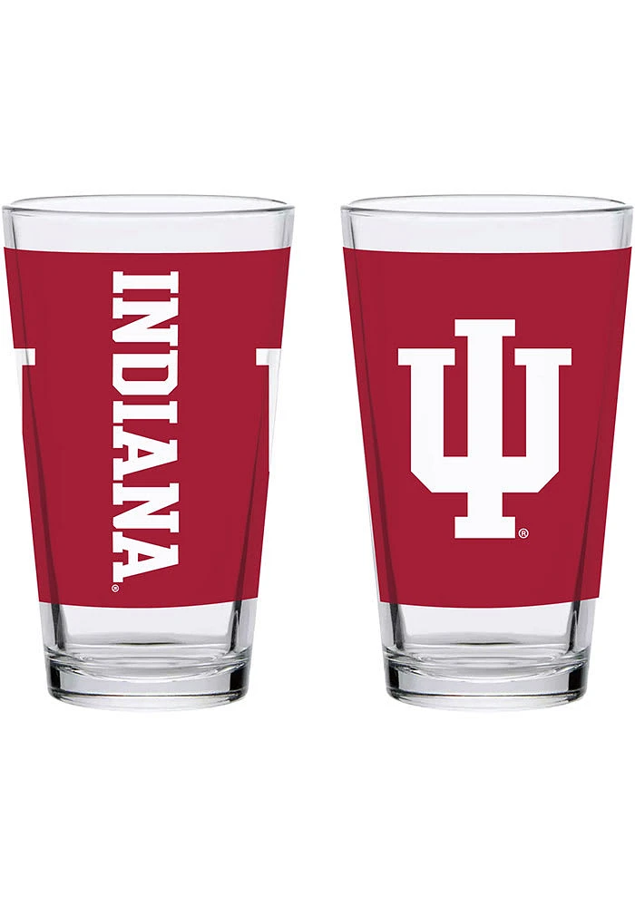 Indiana Hoosiers 16oz Full Color Wrap Pint Glass - Crimson