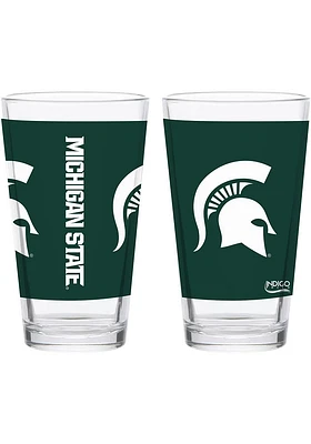 Michigan State Spartans 16oz Full Color Wrap Pint Glass - Green