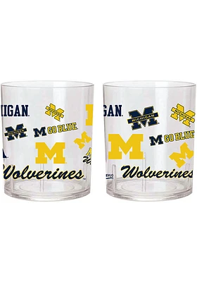 Michigan Wolverines 10 oz Medley Rock Glass - Blue