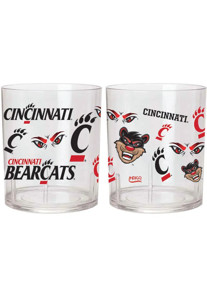 Cincinnati Bearcats 10 oz Medley Rock Glass - Red