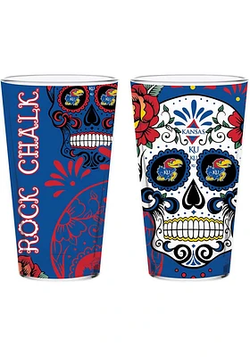 Kansas Jayhawks 16 oz Dia Pint Glass - Blue