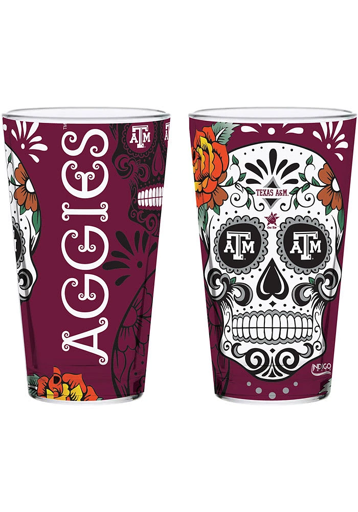 Texas A&M Aggies 16 oz Dia Pint Glass - Maroon