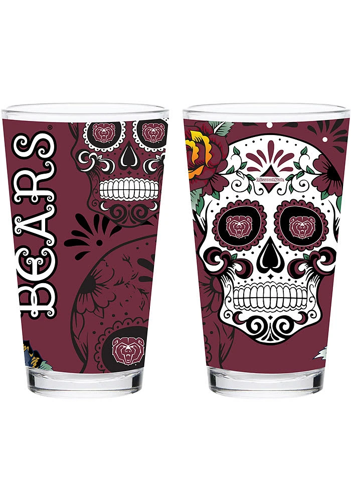 Missouri State Bears 16 oz Dia Pint Glass - Maroon