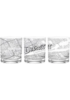 Detroit Wordmark Script Map 14 oz Rock Glass - White