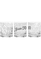 Kansas City Wordmark Script Map 14 oz Rock Glass - White