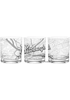 Pittsburgh Wordmark Script Map 14 oz Rock Glass - White