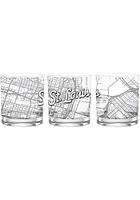 St Louis Wordmark Script Map 14 oz Rock Glass - White