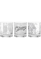 Chicago Wordmark Script Map 14 oz Rock Glass - White