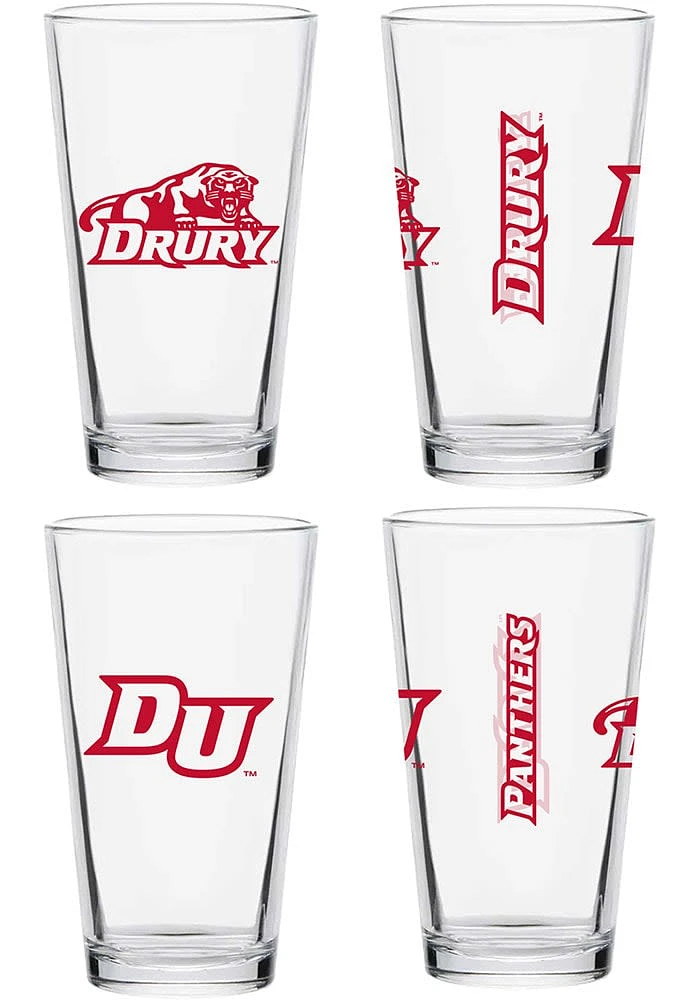 Drury Panthers 16oz Core Pint Glass - Red