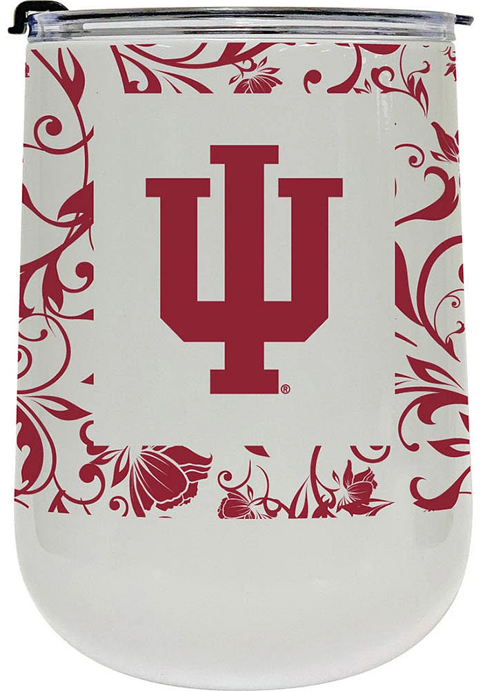 Indiana Hoosiers 18oz Floral Stainless Steel Stemless - Red