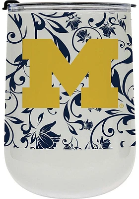 Michigan Wolverines 18oz Floral Stainless Steel Stemless - Blue
