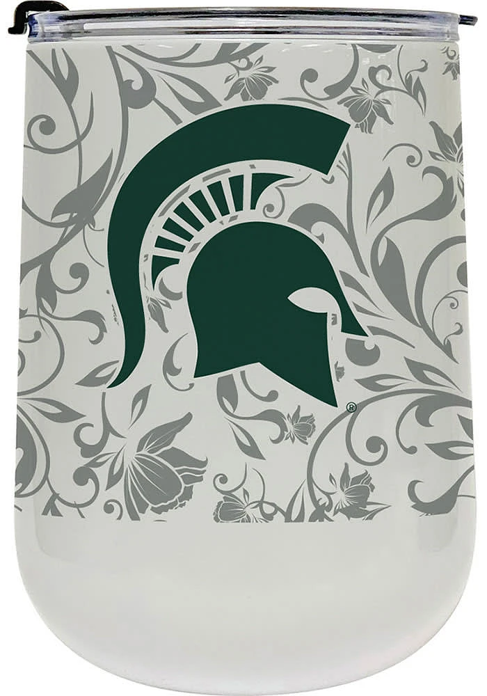 Michigan State Spartans 18oz Floral Stainless Steel Stemless - Green