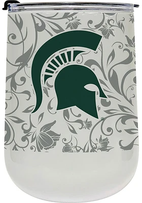 Michigan State Spartans 18oz Floral Stainless Steel Stemless - Green