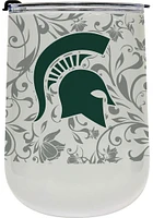 Michigan State Spartans 18oz Floral Stainless Steel Stemless - Green