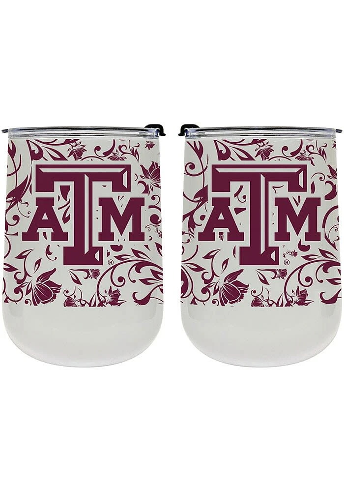 Texas A&M Aggies 18oz Floral Stainless Steel Stemless
