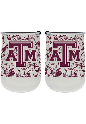 Texas A&M Aggies 18oz Floral Stainless Steel Stemless