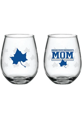 Indiana State Sycamores 15oz Mom Stemless Wine Glass - Red