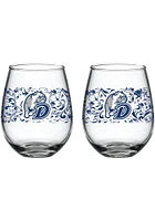 Drake Bulldogs 15oz Floral Stemless Wine Glass