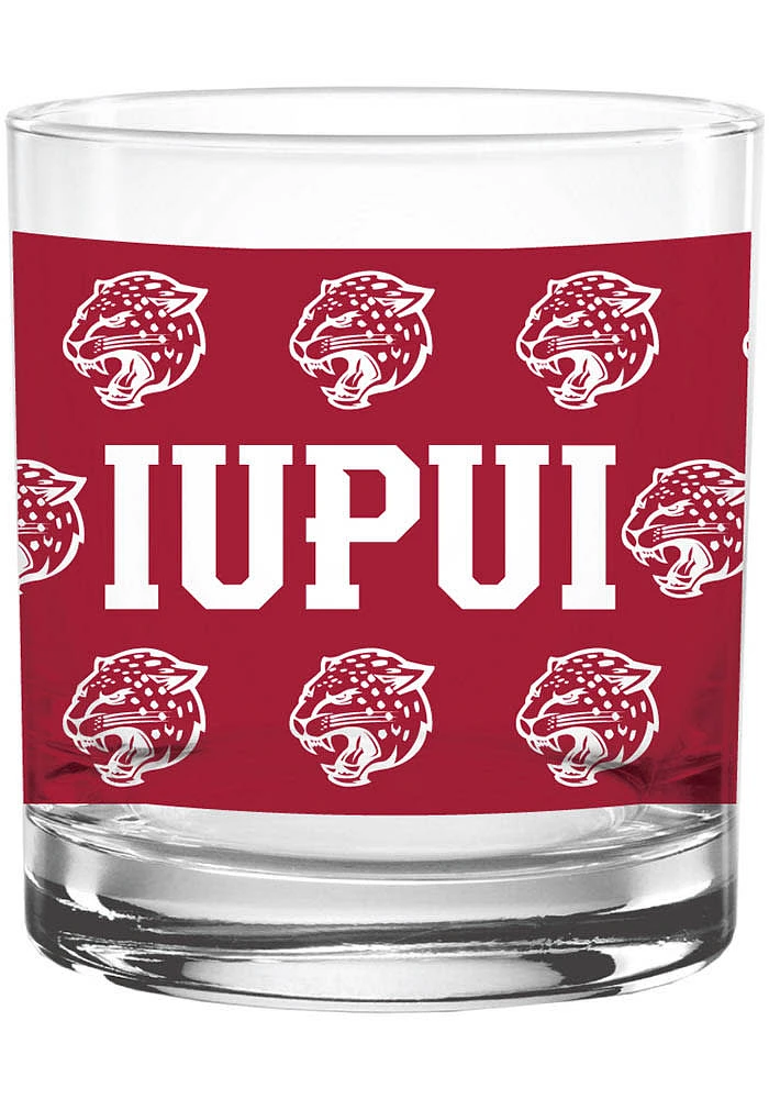 IUPUI Jaguars 14oz KO Rock Glass - Red