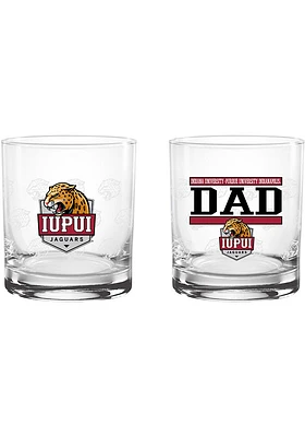 IUPUI Jaguars 14oz Dad Rock Glass - Red