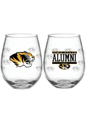 Missouri Tigers 15 oz Alumni Stemless Wine Glass - Yellow