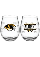 Missouri Tigers 15 oz Alumni Stemless Wine Glass - Yellow