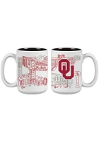 Oklahoma Sooners 15oz Campus Design Ceramic Mug - White