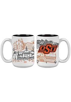 Oklahoma State Cowboys 15oz Campus Design Ceramic Mug - White