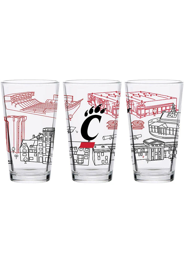 Cincinnati Bearcats 16oz Campus Pint Glass