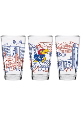 Kansas Jayhawks 16oz Campus Pint Glass - White