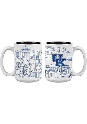 Kentucky Wildcats 15oz Campus Design Ceramic Mug - Blue