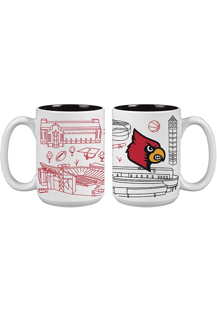 Louisville Cardinals 15oz Campus Design Ceramic Mug - Red
