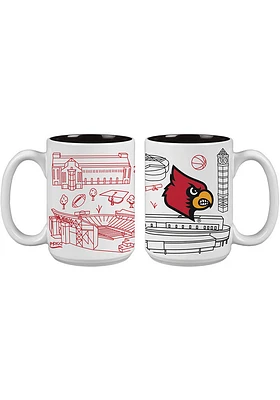 Louisville Cardinals 15oz Campus Design Ceramic Mug - Red
